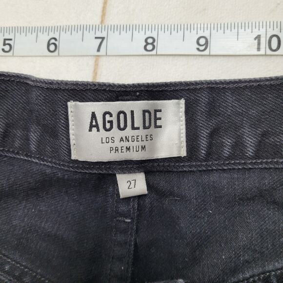 Agolde 90s midrise loose fit black jeans ripped distressed audio - Picture 8 of 12
